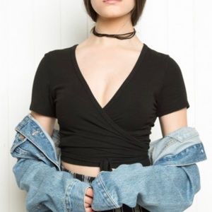 Brandy Melville wrap around tie shirt
